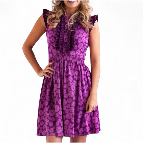 Matilda Jane Ruffle Dress Size M Purple Wonderful Parade Magnolia Dress - Picture 1 of 6